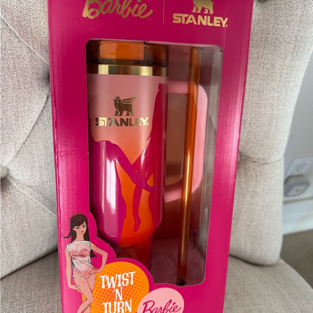 Stanley Barbie Pink and Orange Twist Tumbler - Picture 2 of 7